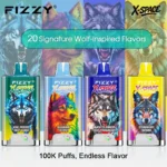20 flavor options display on Fizzy X SPACE 100K multi-flavor vape
