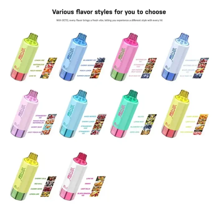 VAPEN OCTO 10 flavor varieties 8 flavors in 1 disposable vape - 2% and 5% nicotine options
