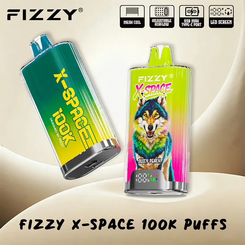 Fizzy X SPACE 100K 45ml transparent e-liquid tank showing juice level on Fizzy X SPACE 100K