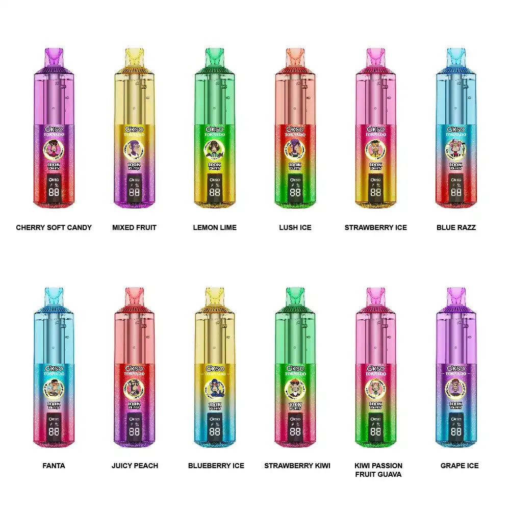 okso-tornado-100k-vape-main.jpg OKSO Tornado 100K puffs 100000 puffs disposable device with LED display