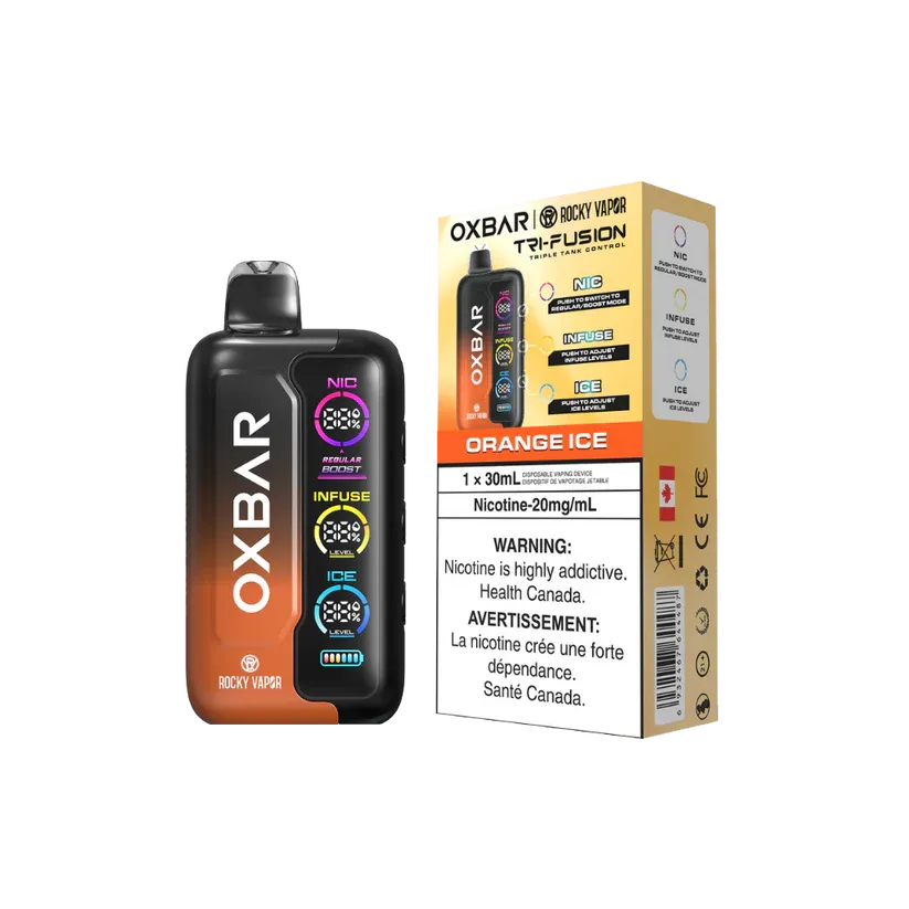 oxbar-tri-fusion-45k-vape-main.jpg Oxbar Tri Fusion 45K vape 45000 puffs disposable device with triple tank system
