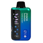 Hand holding POCO Snowman 70K disposable vape device