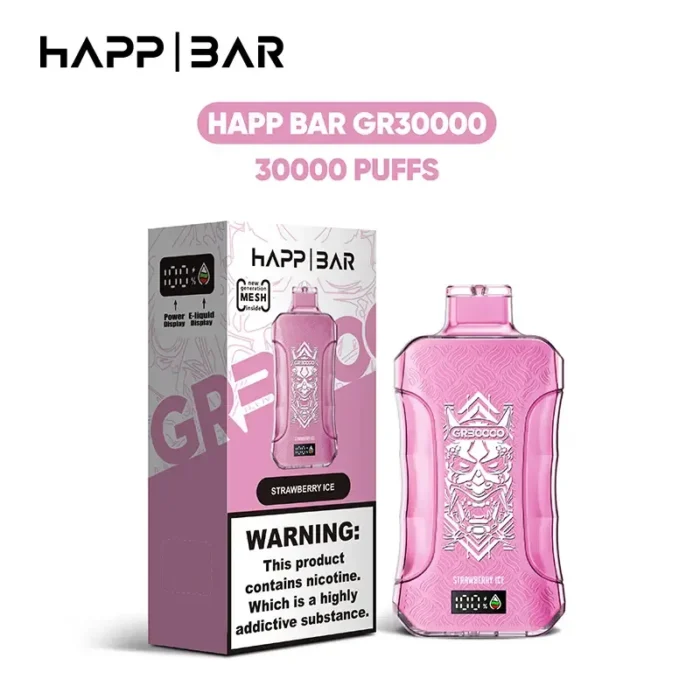 Happ Bar GR30000 30K Disposable Vape | 30ml E-Liquid | 5% & 2% Nicotine Options | Rechargeable Type-C