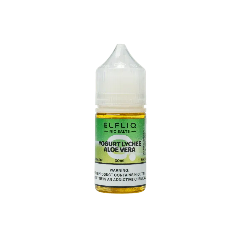 Childproof cap and tamper-evident seal on ELFLIQ e-liquid bottle