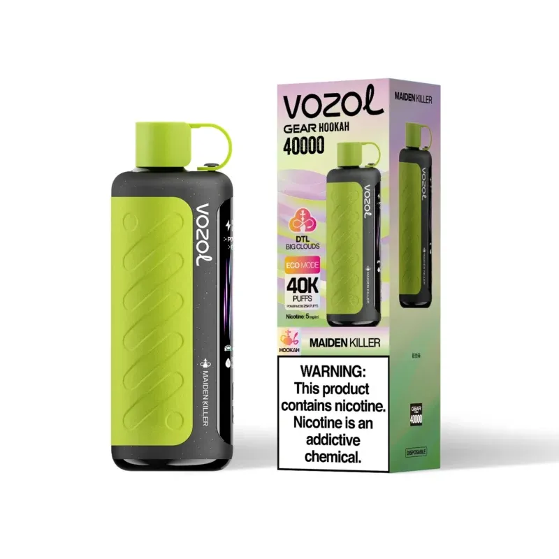 VOZOL Gear Hookah 40000 disposable vape with leather finish and 2.1 inch color screen