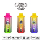 OKSO 120K Puffs 120000 6-in-1 Disposable Vape- Triple Mesh Coil, 20mL × 3, 0-5% Nicotine, LED Display