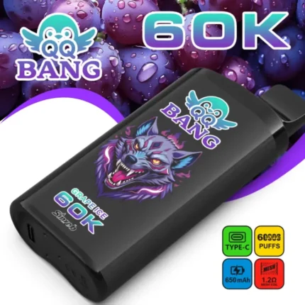 QQ Bang 60K puffs 60000 puffs dual flavor disposable device with transparent dual-tank design