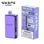 Diagram of WASPE 100K Pro dual flavor chambers and separate mesh coils showing 2-in-1 system