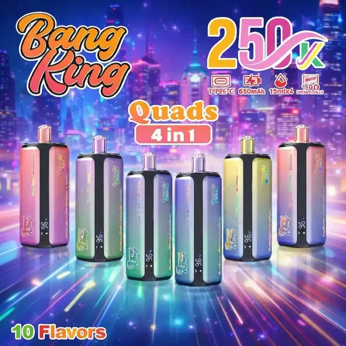 Bang King 250k Puffs Disposable Vape | 4-in-1 Quads & 60ml E-Liquid