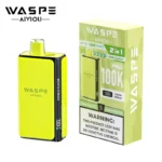 WASPE Double Flavor 100K Pro puffs 2-in-1 dual taste vape device front view showing two flavor chambers