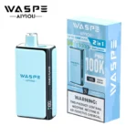 Hand holding WASPE Double Flavor 100K Pro vape showing actual size and comfortable grip