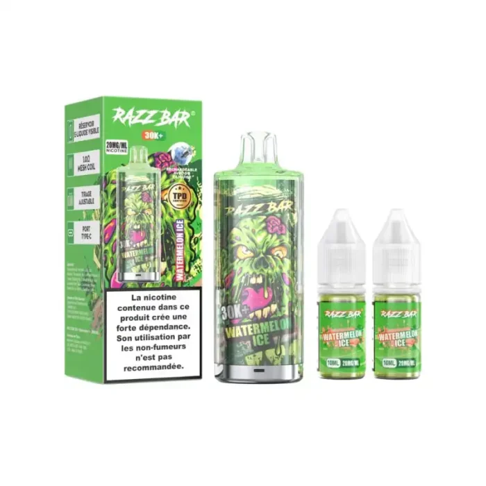 Razz Bar 30K Plus Disposable Vape – 30,000 Puffs, 20mg Nicotine (2%) | TPD Compliant & USB-C Rechargeable