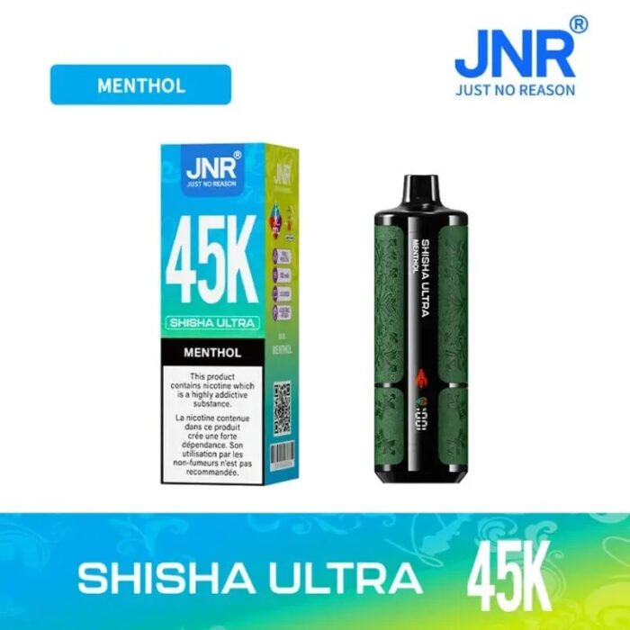 JNR Shisha Ultra 45000 45k Puffs Disposable Vape - 40ml 2% Nicotine, Rechargeable 1100mAh USB-C with Smart LED Screen & Adjustable Airflow