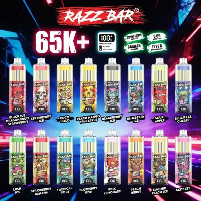 Razz Bar 65k Puffs dual mesh coil technology