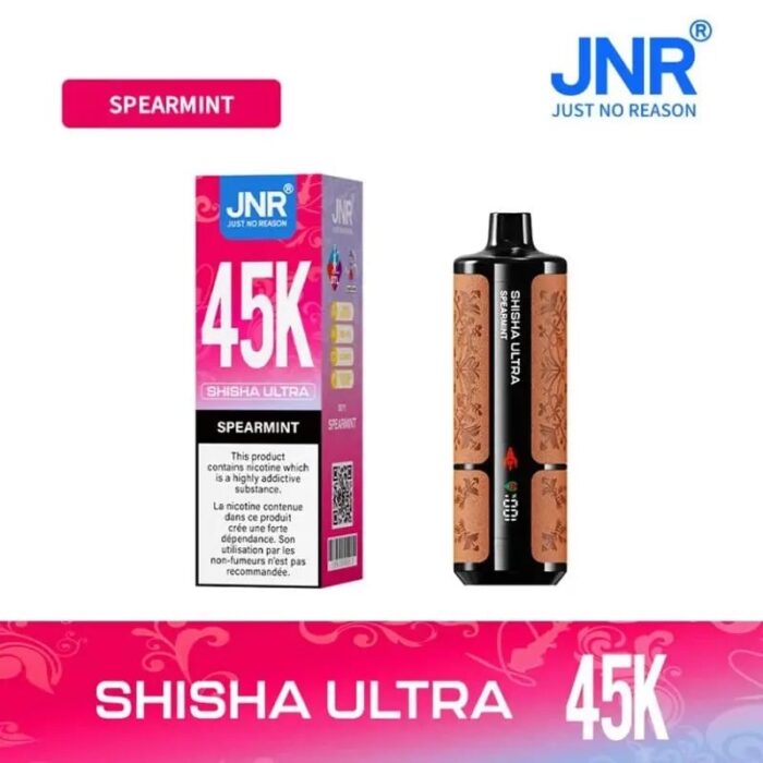 JNR Shisha Ultra 45000 45k Puffs Disposable Vape - 40ml 2% Nicotine, Rechargeable 1100mAh USB-C with Smart LED Screen & Adjustable Airflow