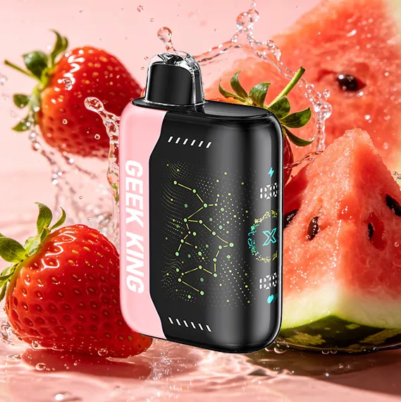 GEEK KING 40k 3D curved smart screen display showing battery and juice level on GEEK KING 40K vape