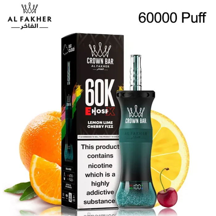 Al Fakher Crown Bar 60K E-Hose X 60000 Puffs Disposable Vape | 50ml, 1000mAh, DTL/MTL | Mini Water Bottle Design