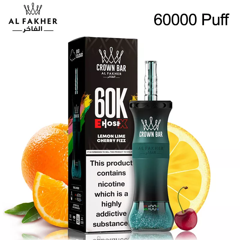 Al Fakher Crown Bar 60K E-Hose X 60000 Puffs Disposable Vape | 50ml, 1000mAh, DTL/MTL | Mini Water Bottle Design
