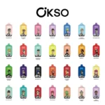 Okso vape LED display showing battery life and e-liquid level