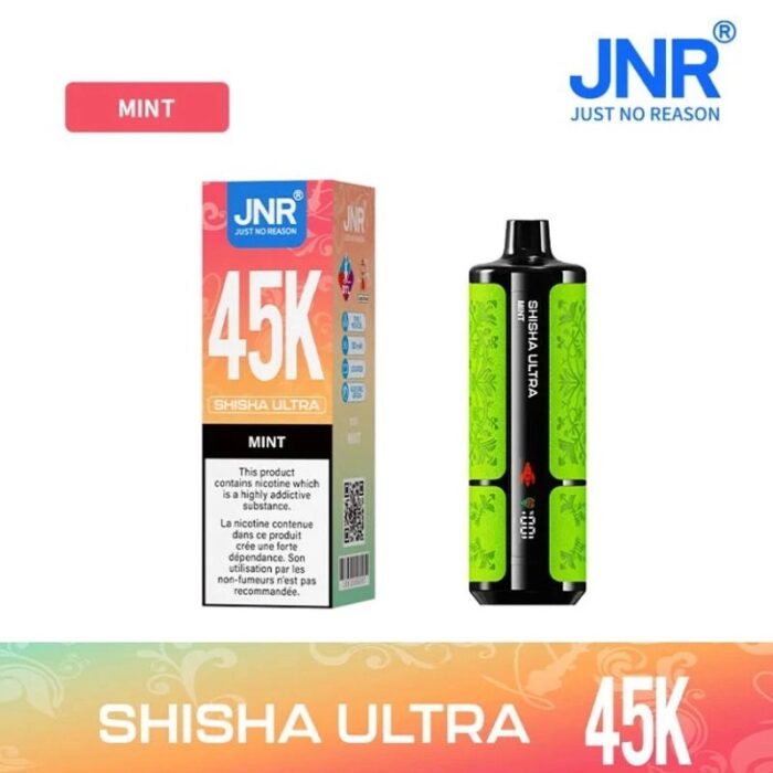 JNR Shisha Ultra 45000 45k Puffs Disposable Vape - 40ml 2% Nicotine, Rechargeable 1100mAh USB-C with Smart LED Screen & Adjustable Airflow