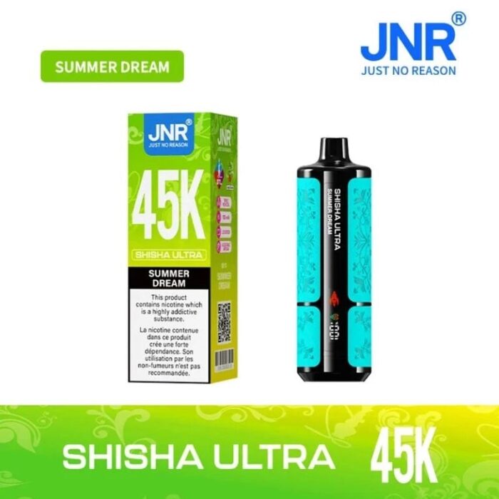 JNR Shisha Ultra 45000 45k Puffs Disposable Vape - 40ml 2% Nicotine, Rechargeable 1100mAh USB-C with Smart LED Screen & Adjustable Airflow