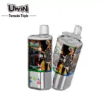 Disposable vape with colorful tiger design and mesh coil technology.