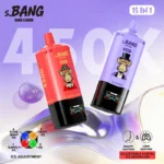 Bang Leader 450000 puffs vape device front view showing 15 flavor indicators
