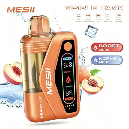 Bulk wholesale carton of Messi Visible Tank 50K puffs adjustable airflow vapes for distribution