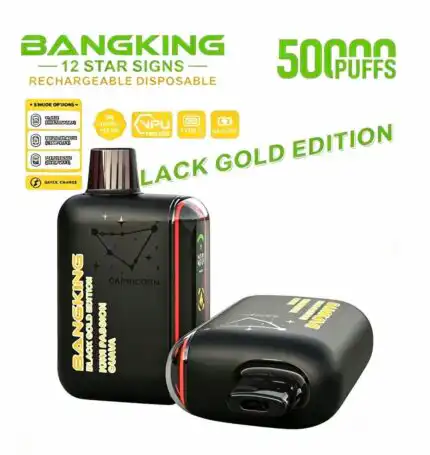 Made in China badge on Bang King 50000 disposable vape packaging