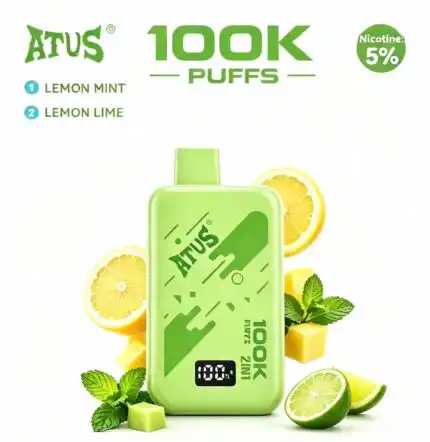 ATVS 100K 2in1 vape 100000 puffs dual flavor disposable device with smart screen