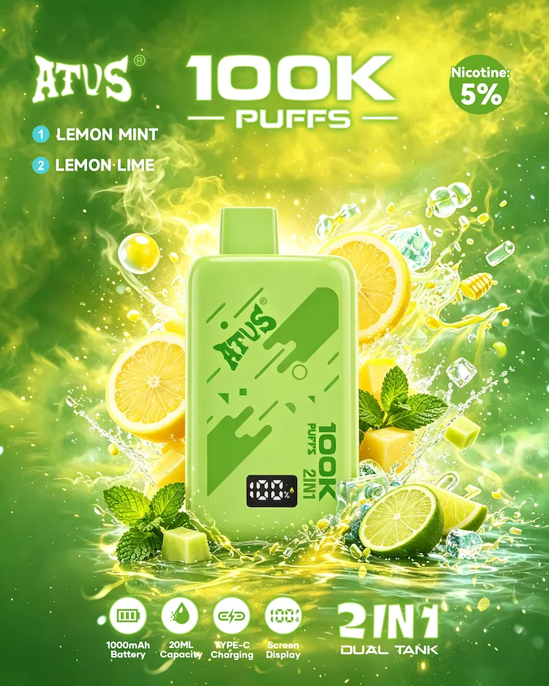 ATVS 100K 2in1 ATVS 100K 2in1,atvs 1000000 puffs,100000 puffs disposable vape,100k disposable vape,atvs 100k Bazar Vape